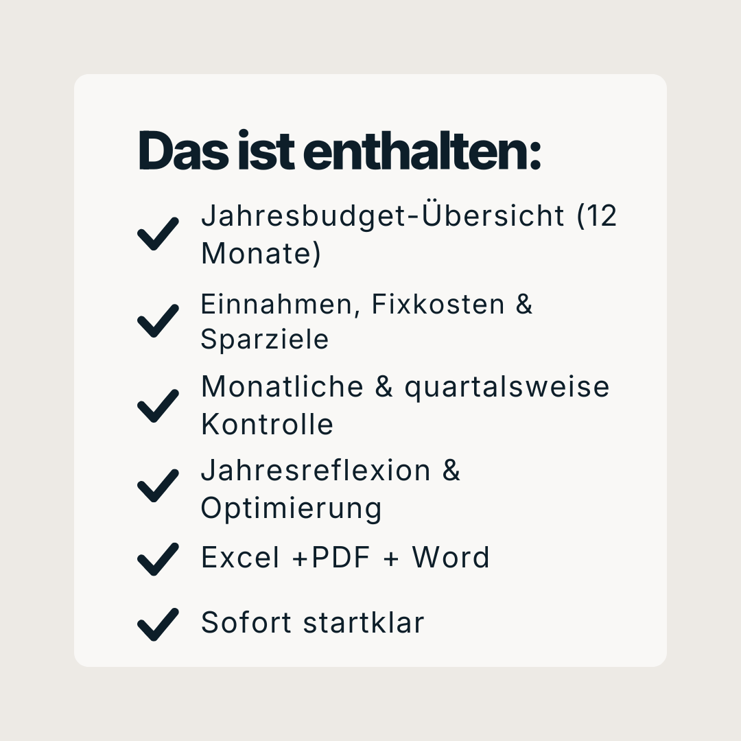 KLARVIO Jahresbudget-Planer