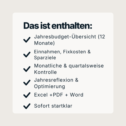 KLARVIO Jahresbudget-Planer