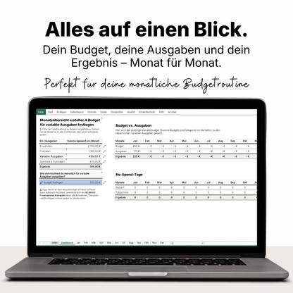 Monatsbudget Tabelle zur Budgetplanung